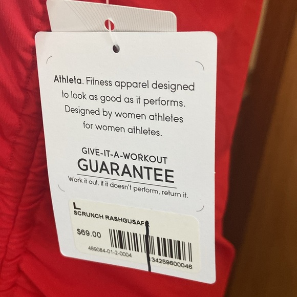 Athleta Scrunchie Rashguard size L red - Picture 8 of 8